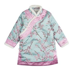 New, Toddler Girls Cheongsams Qipao, Mandarin Collar Long Sleeve Dress